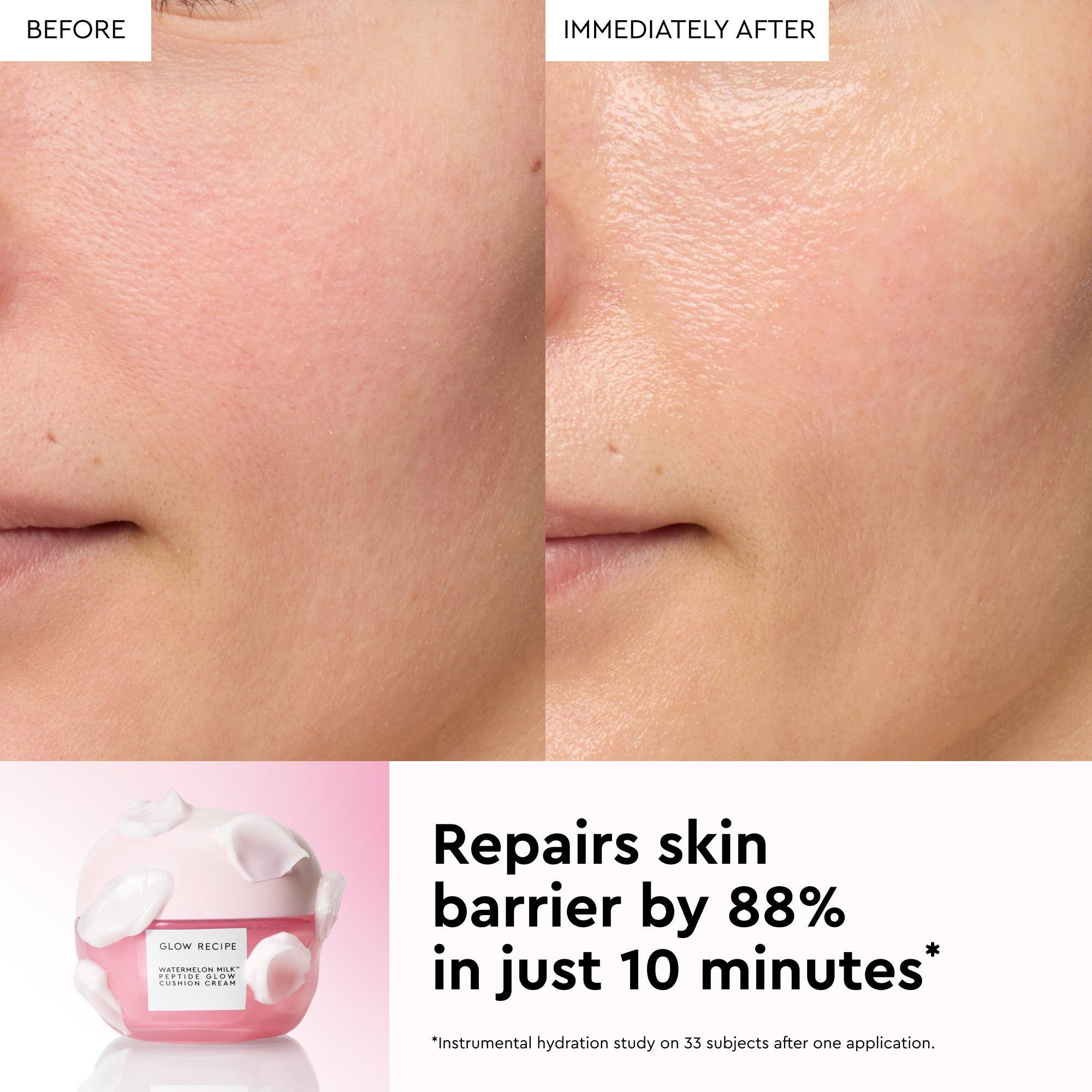 Watermelon Milk Peptide Cushion Cream Refillable Moisturizer